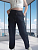 Черные джинсы летние джогеры прямые с накладными карманами (2)