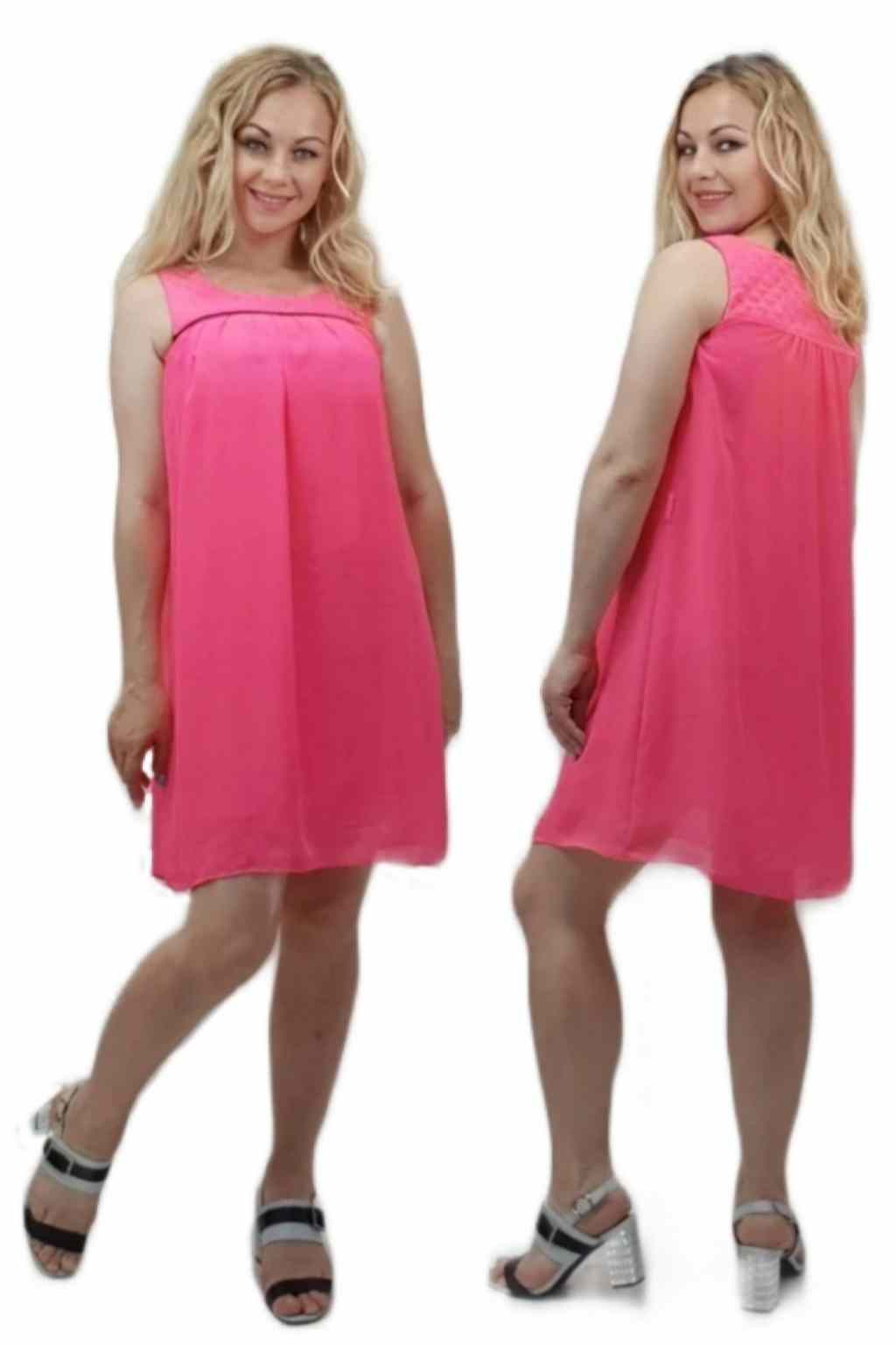 Розовое платье летнее свободное