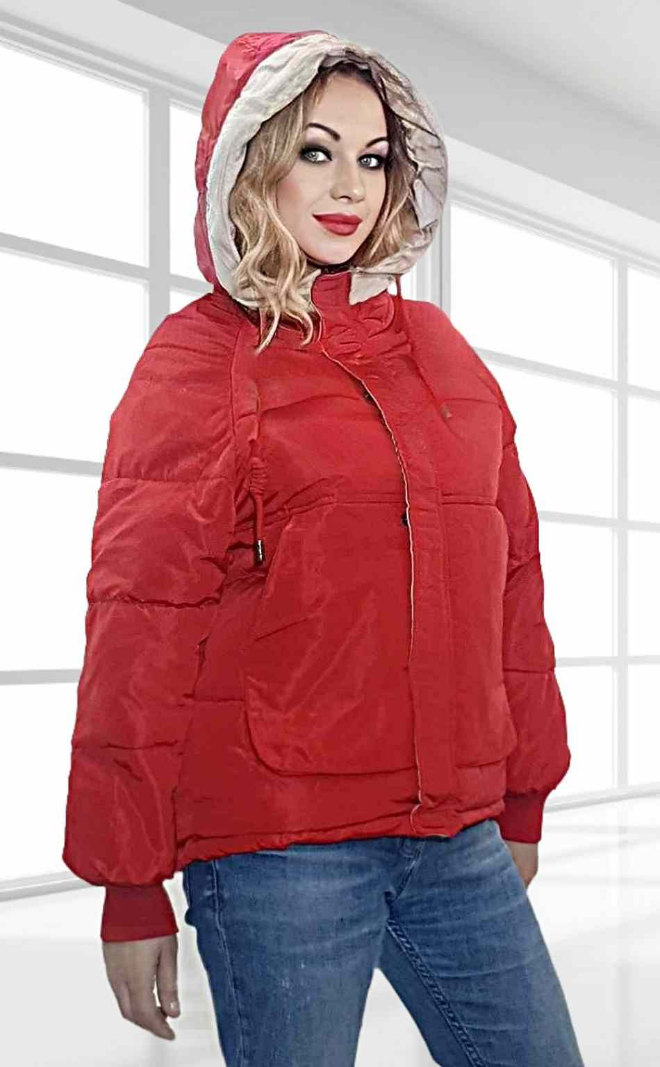 Куртка женская демисезонная красная