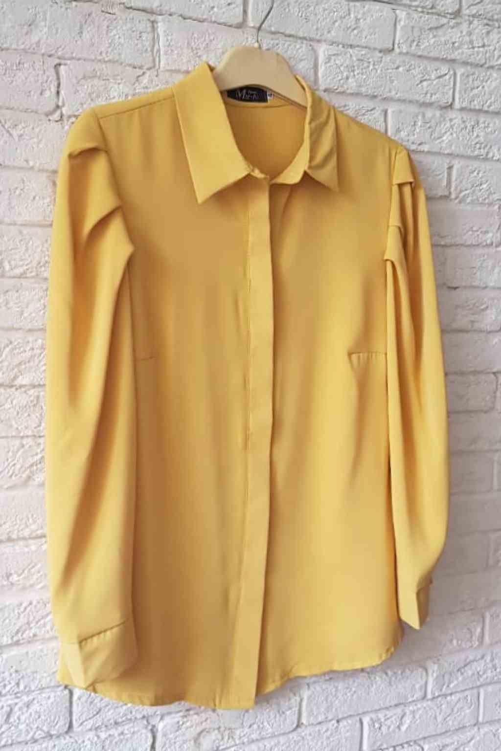 Блузка желтая с длинным рукавом