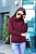 Шерстяной свитер женский с горлом бордовый